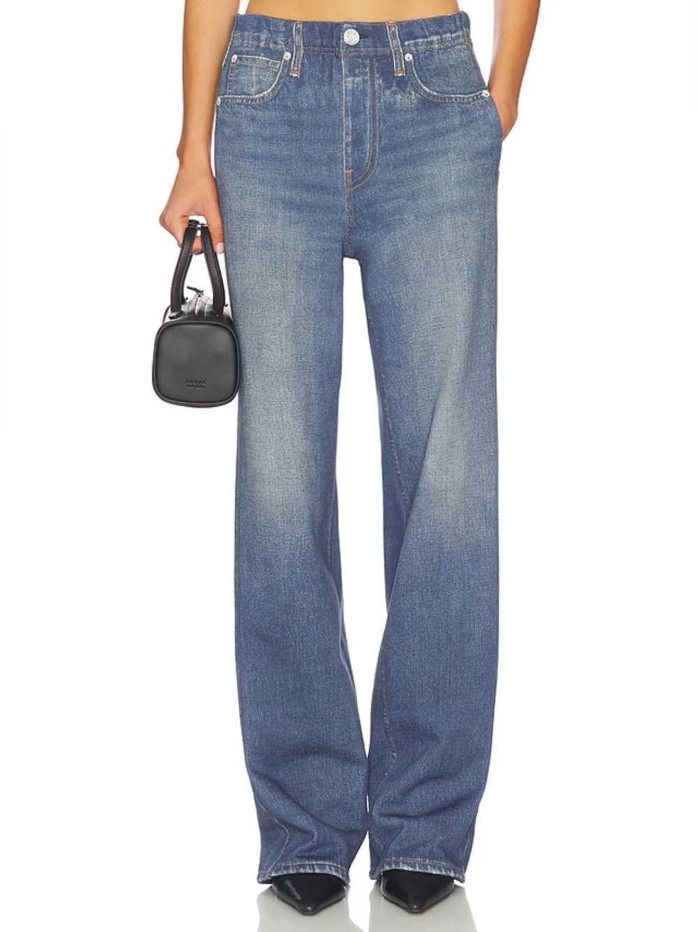 Rag & Bone Miramar Fleece Lined Wide Leg Jeans in Anderson Wash NWT Size XS